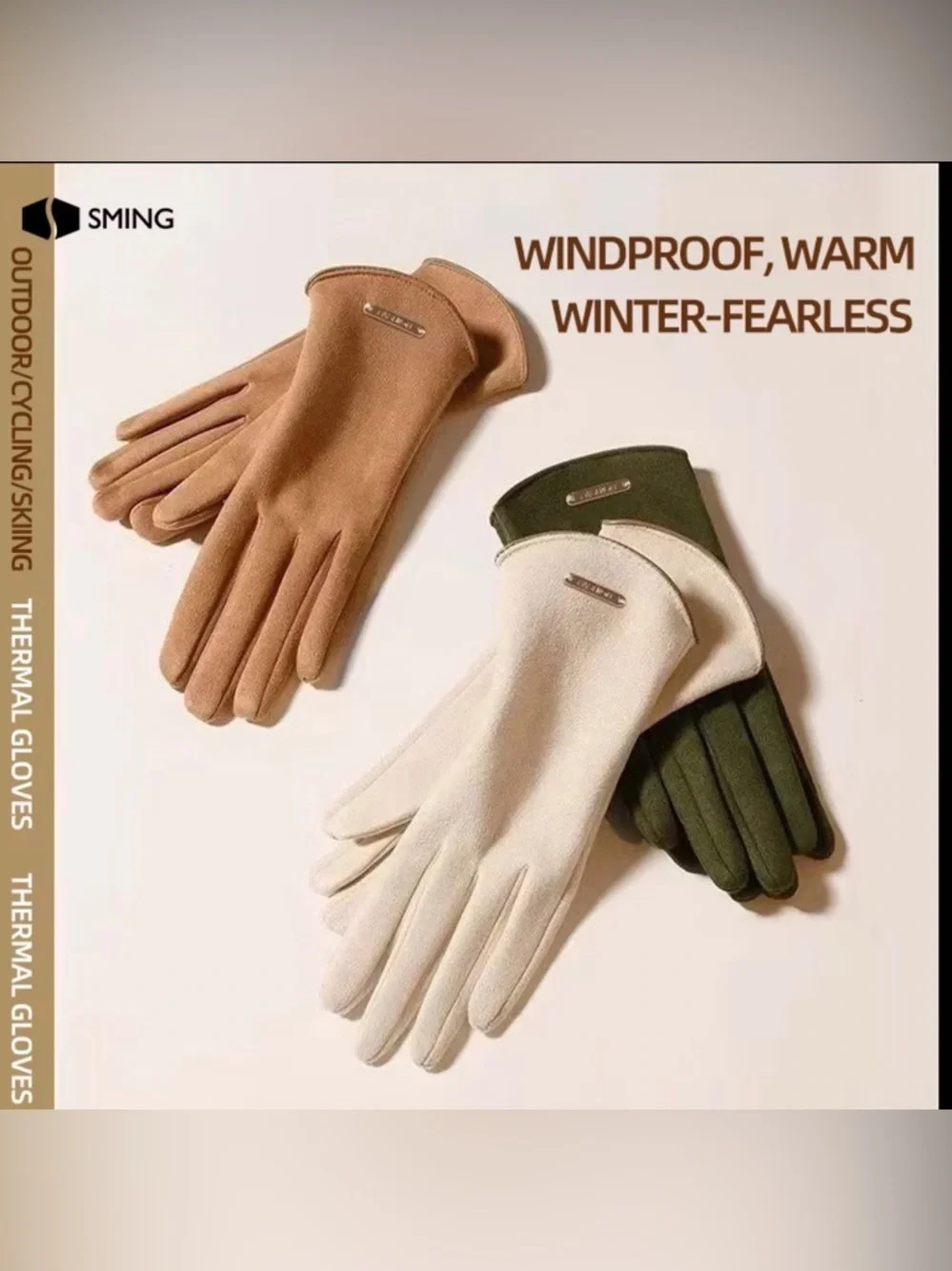 Elegant Gray Women's Soft Touchscreen Winter Gloves